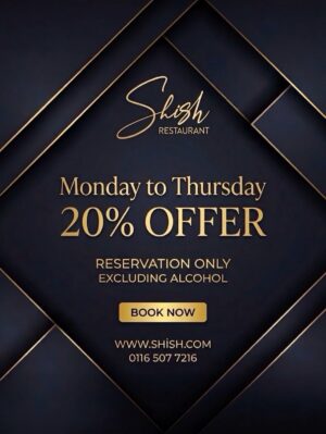 Shish Restaurant offer promotional graphic