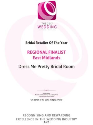 DRESS ME PRETTY – Regional Finalist in Wedding Industry Awards 2017’ photograph